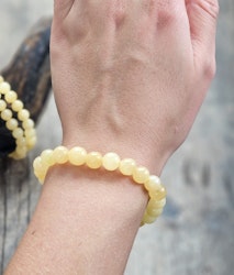 Gul Kalcit, armband 8mm runda pärlor