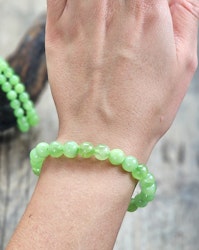 Grön Kalcit, armband 8mm runda pärlor