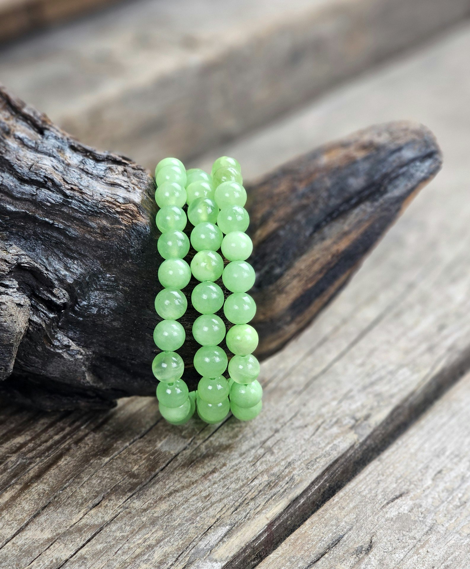 Grön Kalcit, armband 8mm runda pärlor