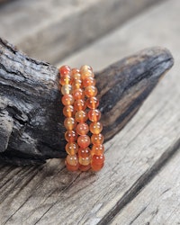 Karneol, armband 8mm runda pärlor