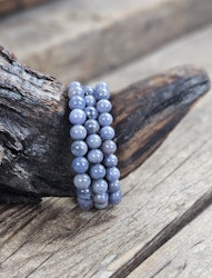 Tanzanit, armband 8mm runda pärlor