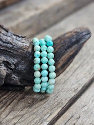 Äkta Turkos, armband 8mm runda pärlor