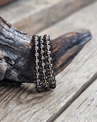 Rökkvarts, armband 8mm runda pärlor