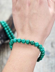 Malakit ljus, armband 8mm runda pärlor