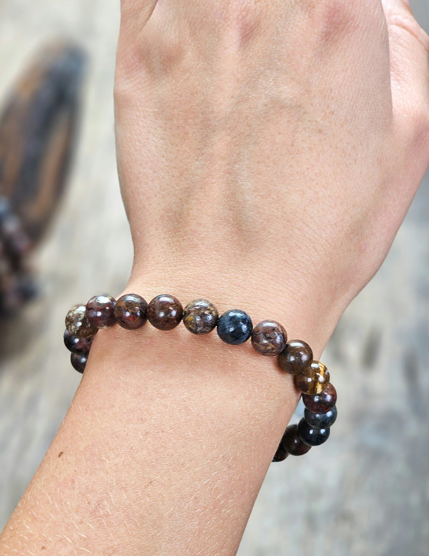 Pietersit, armband 8mm runda pärlor