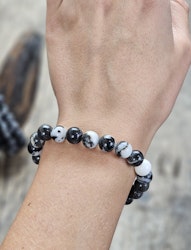 Zebrajaspis, armband 8mm runda pärlor