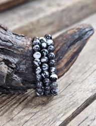Zebrajaspis, armband 8mm runda pärlor