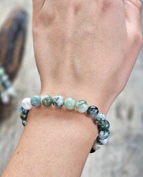 Trädagat, armband 8mm runda pärlor