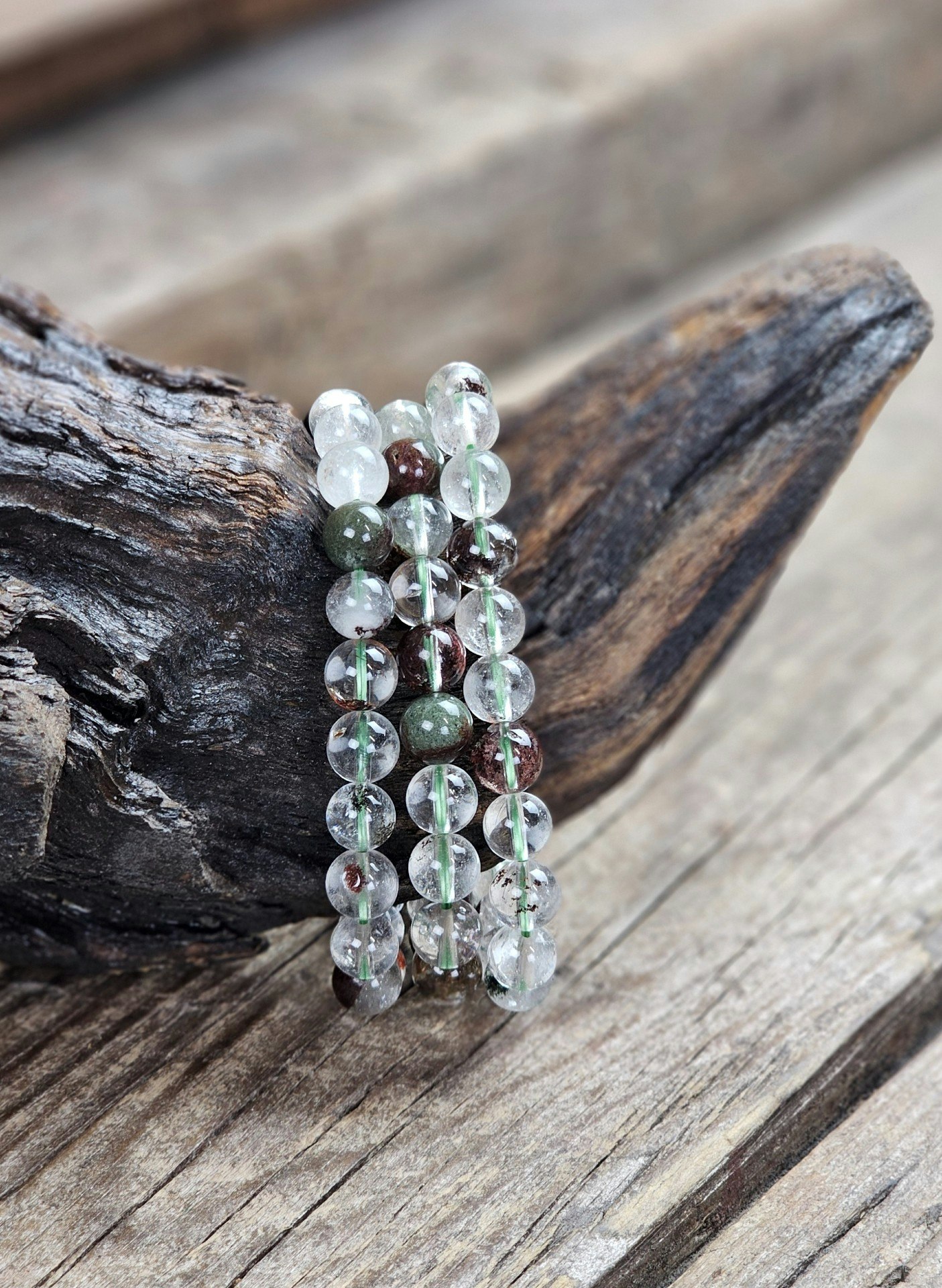 Lodolit, armband 8mm runda pärlor
