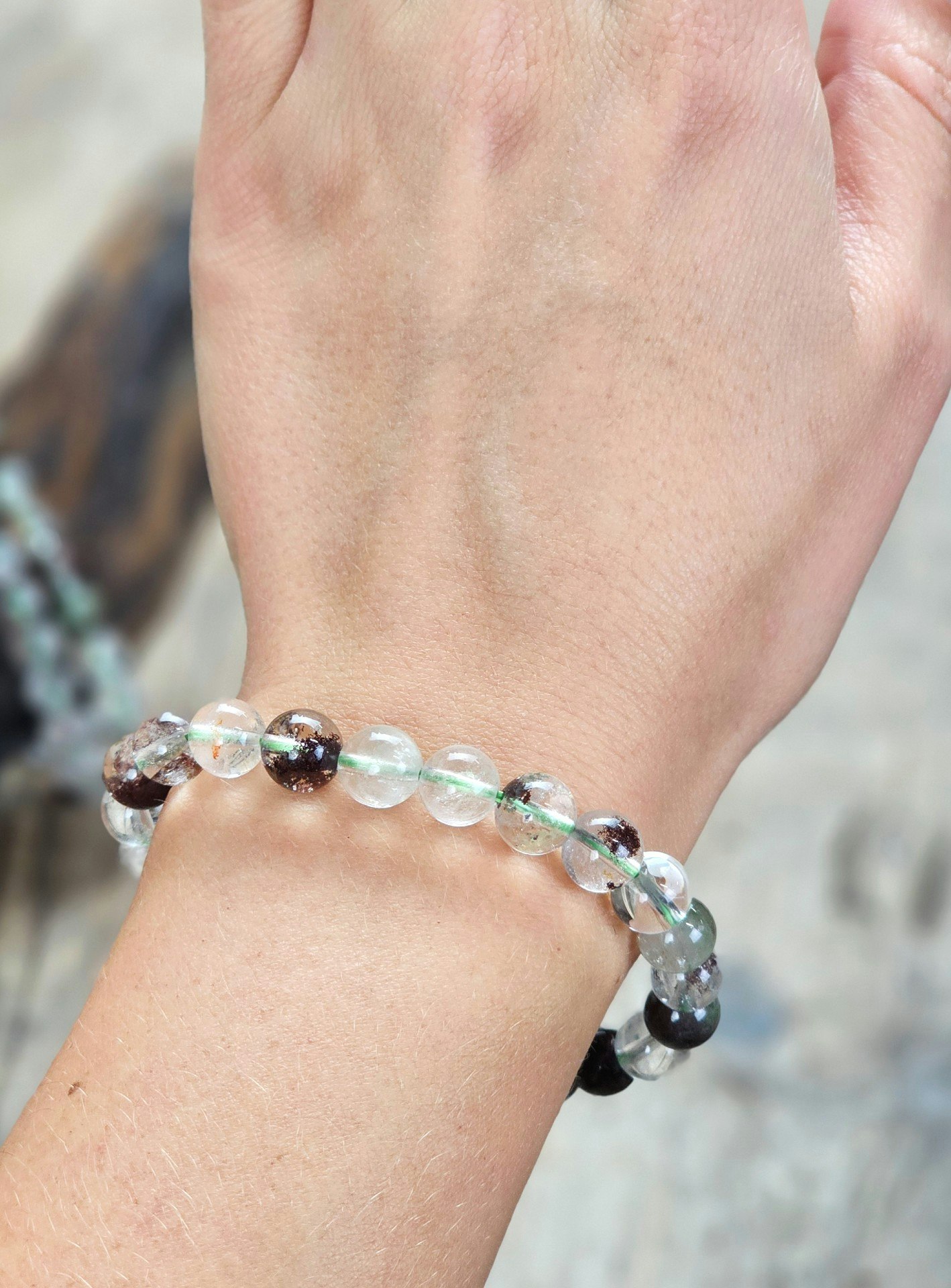 Lodolit, armband 8mm runda pärlor