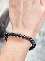 Biotit (Mica), armband 8mm runda pärlor