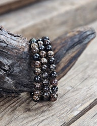 Biotit (Mica), armband 8mm runda pärlor