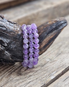 Lavendel Ametist, armband 8mm runda pärlor