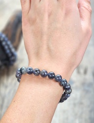 Iolit (Vattensafir), armband 8mm runda pärlor