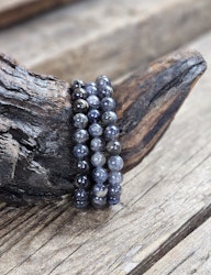 Iolit (Vattensafir), armband 8mm runda pärlor