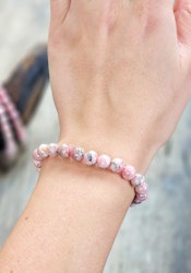 Rodokrosit, armband 7-8mm runda pärlor