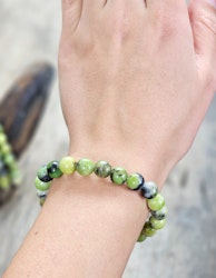 Citron Krysopras, armband 8mm runda pärlor