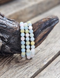 Morganit (Beryll mix), armband 8mm runda pärlor