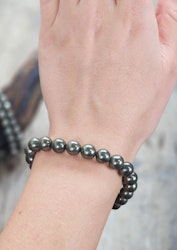 Pyrit glans, armband 8mm runda pärlor