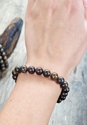 Bronzit, armband 8mm runda pärlor