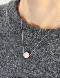Kunzit kula, halsband 925 silver