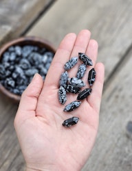 Snöflingeobsidian, dubbelterminerad spets