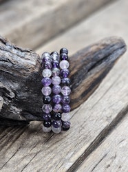 Lila Fluorit, armband 8mm runda pärlor