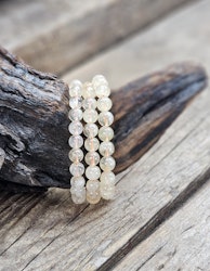 Naturlig Citrin, armband 8mm runda pärlor