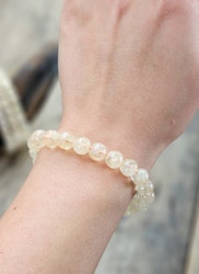 Naturlig Citrin, armband 8mm runda pärlor