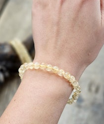 Naturlig Citrin, armband 6mm runda pärlor