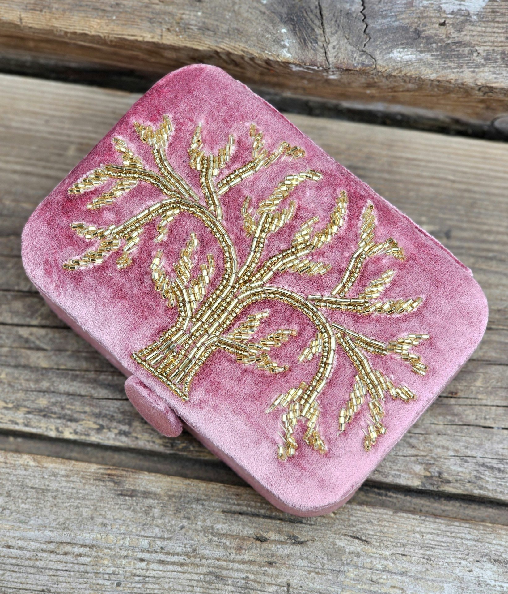 Broderad ask för smycken, kristaller och tarotkort, Tree Of Life