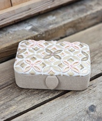 Broderad ask för smycken, kristaller och tarotkort, Flower Of Life