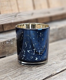 Ljuslykta liten blå & guld, Stjärntecken Zodiac Constellations