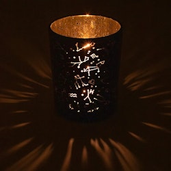 Ljuslykta stor blå & guld, Stjärntecken Zodiac Constellations