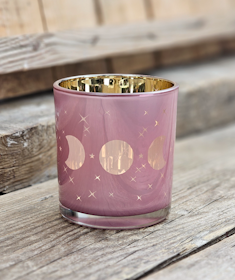 Ljuslykta liten rosa & guld, Månfaser