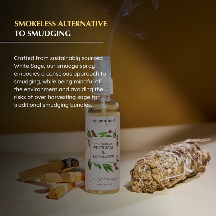 Aromafume - Natural Smudge Spray, White Sage & Sandalwood