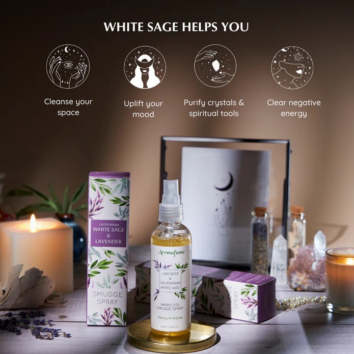 Aromafume - Natural Smudge Spray, White Sage & Lavender