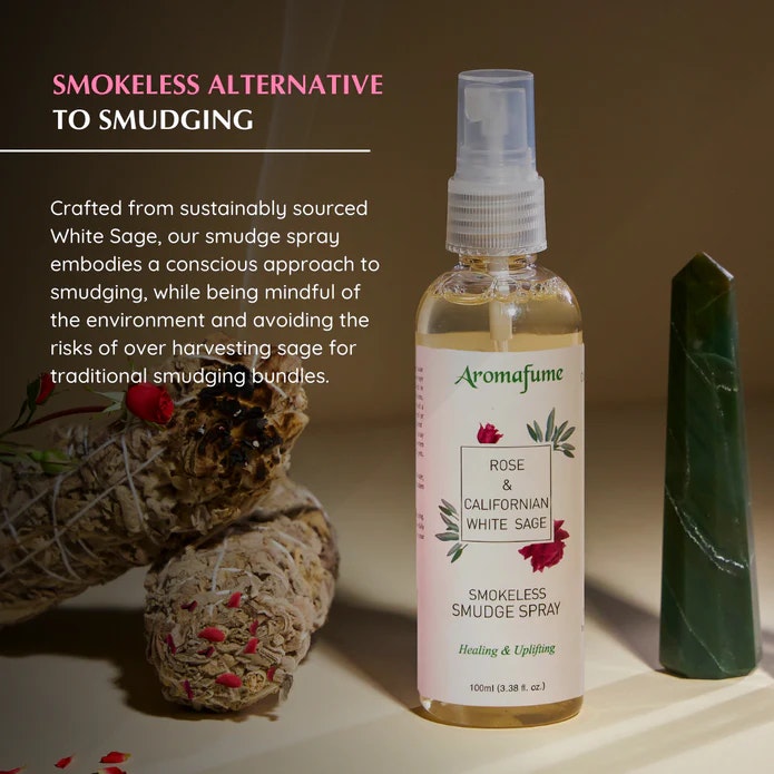 Aromafume - Natural Smudge Spray, White Sage & Rose
