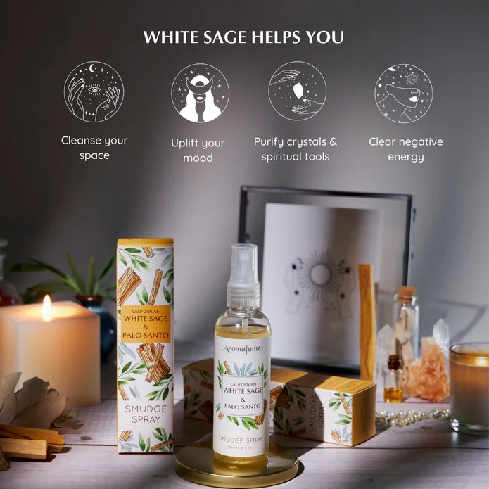 Aromafume - Natural Smudge Spray, White Sage & Palo Santo