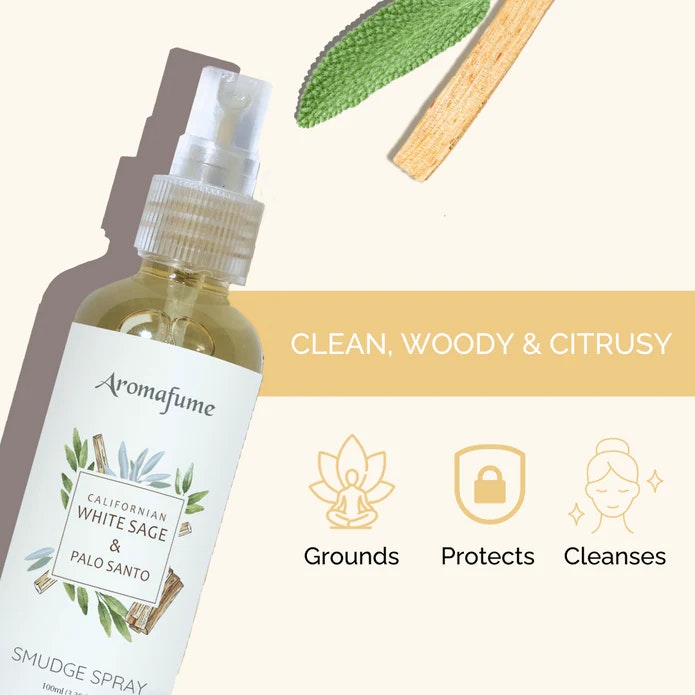 Aromafume - Natural Smudge Spray, White Sage & Palo Santo