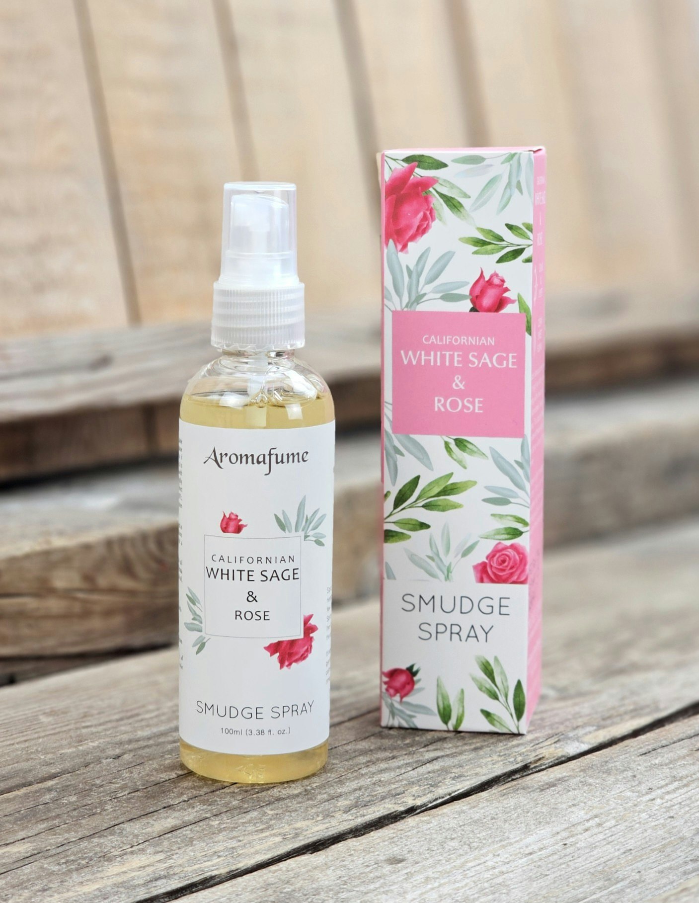 Aromafume - Natural Smudge Spray, White Sage & Rose