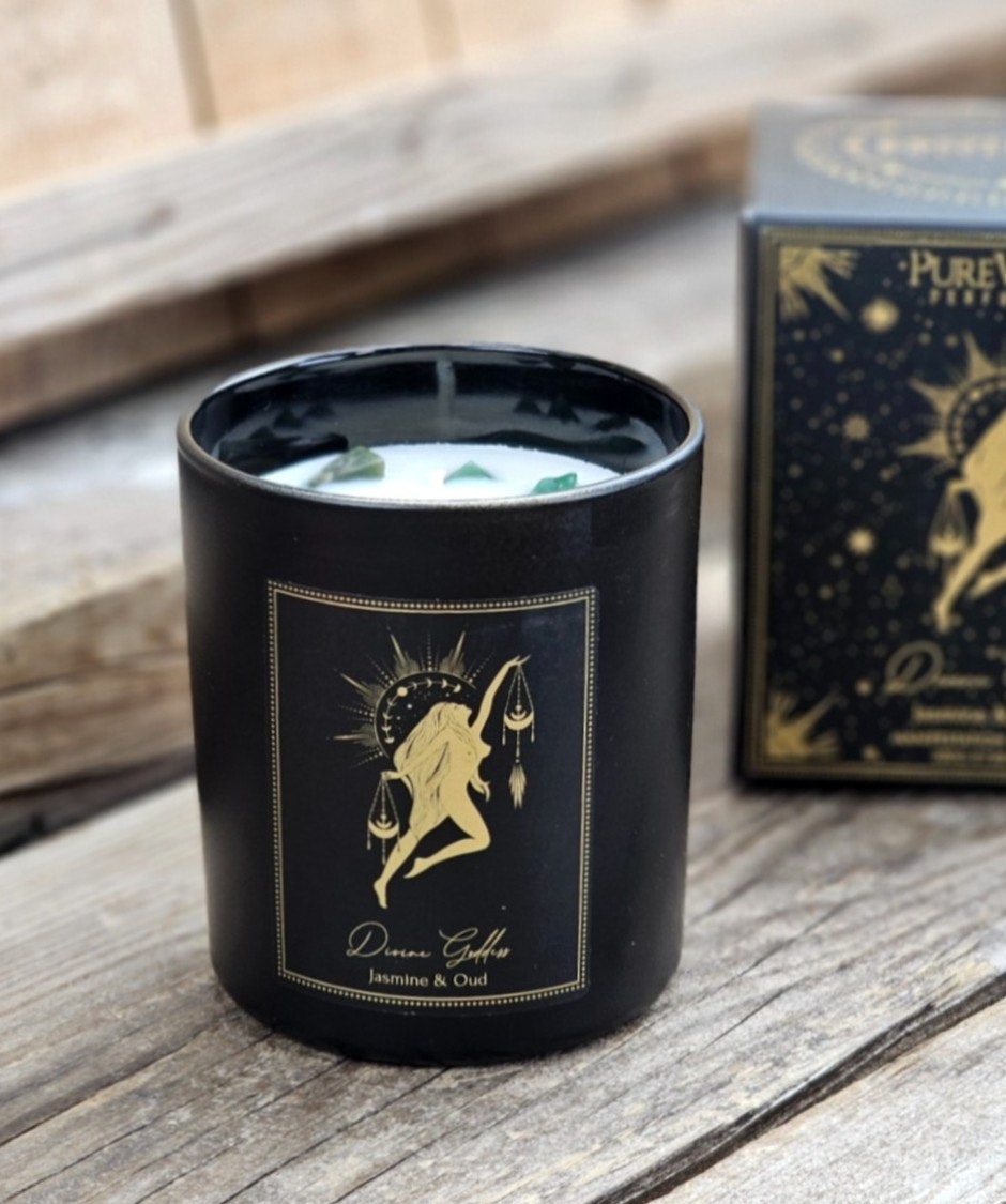 PureWorks - Divine Goddess - Jasmine & Oud, doftljus för manifestation med New Jade 20h