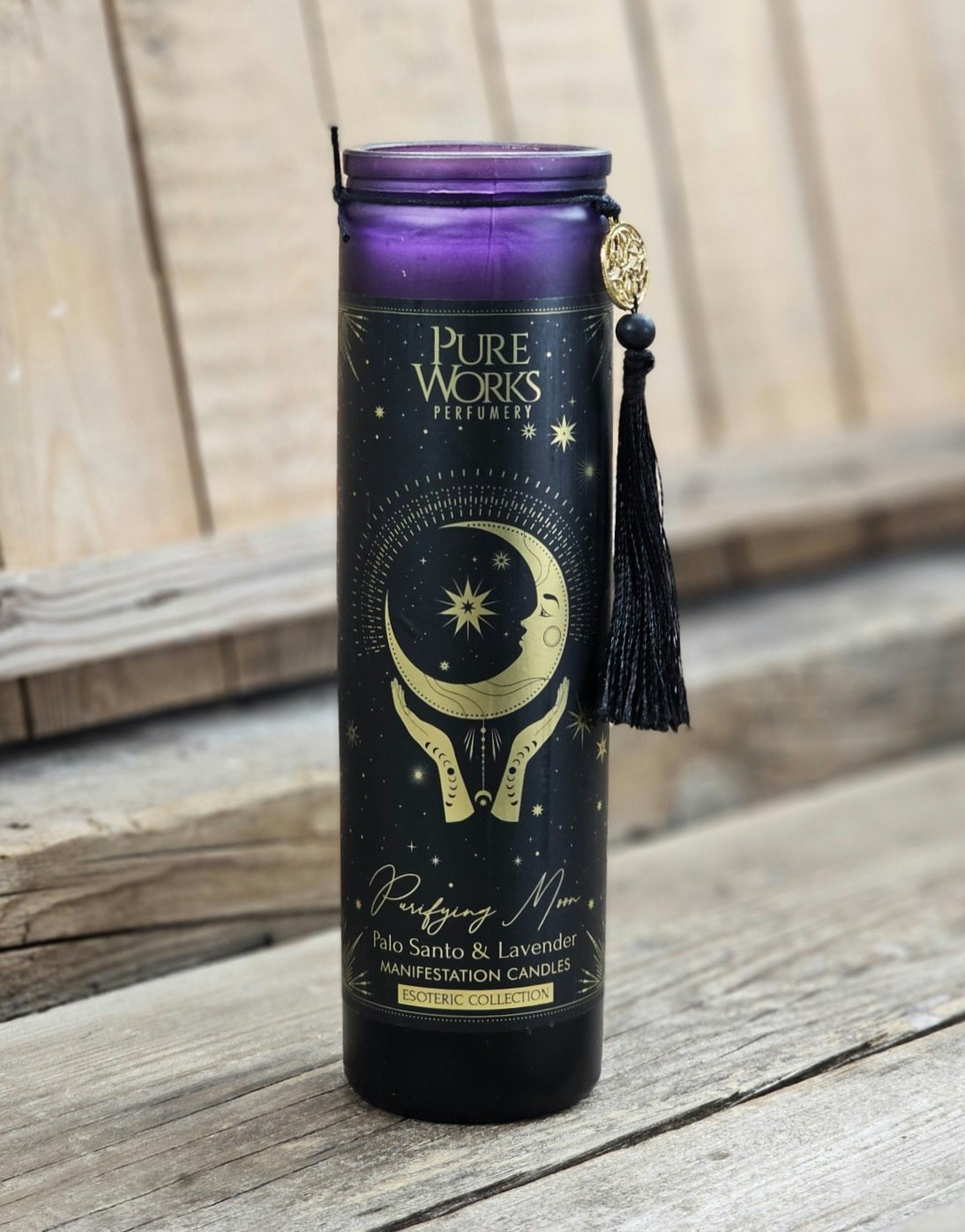 PureWorks - Purifying Moon - Palo Santo & Lavender, doftljus för manifestation 80h