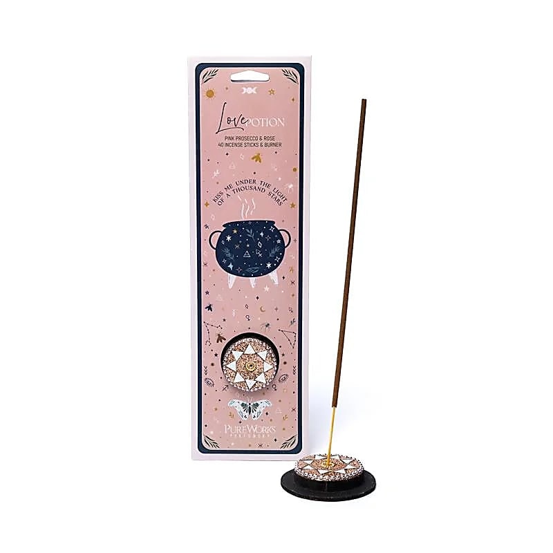 PureWorks - Celestial Magic Love Potion, rökelsepinnar kit med glittrig rökelsehållare