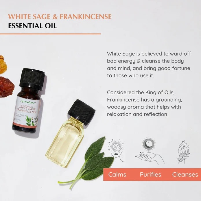 Aromafume - White Sage & Frankincense, Eterisk olja Aromaterapi
