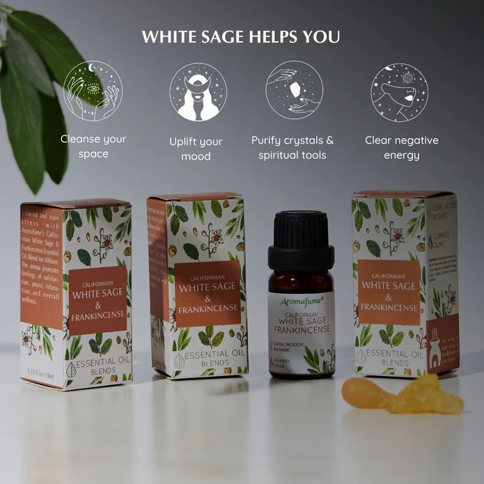 Aromafume - White Sage & Frankincense, Eterisk olja Aromaterapi