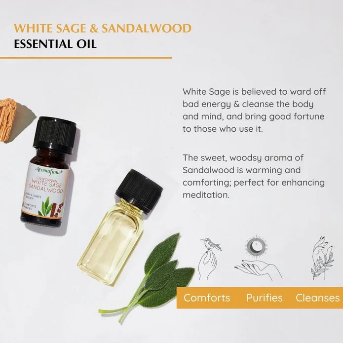 Aromafume - White Sage & Sandalwood, Eterisk olja Aromaterapi