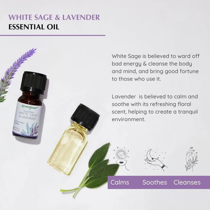 Aromafume - White Sage & Lavender, Eterisk olja Aromaterapi