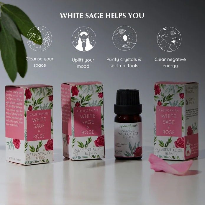 Aromafume - White Sage & Rose, Eterisk olja Aromaterapi