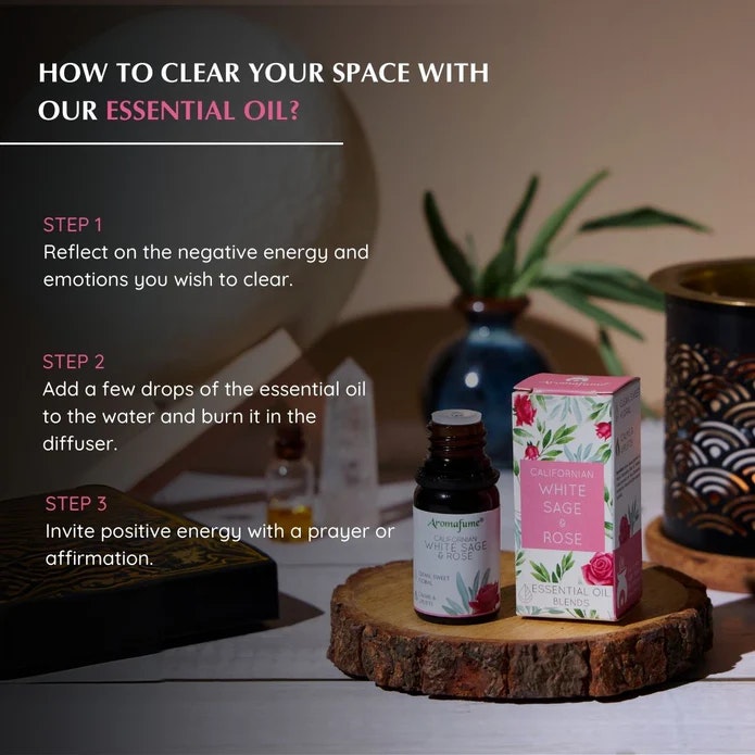 Aromafume - White Sage & Rose, Eterisk olja Aromaterapi